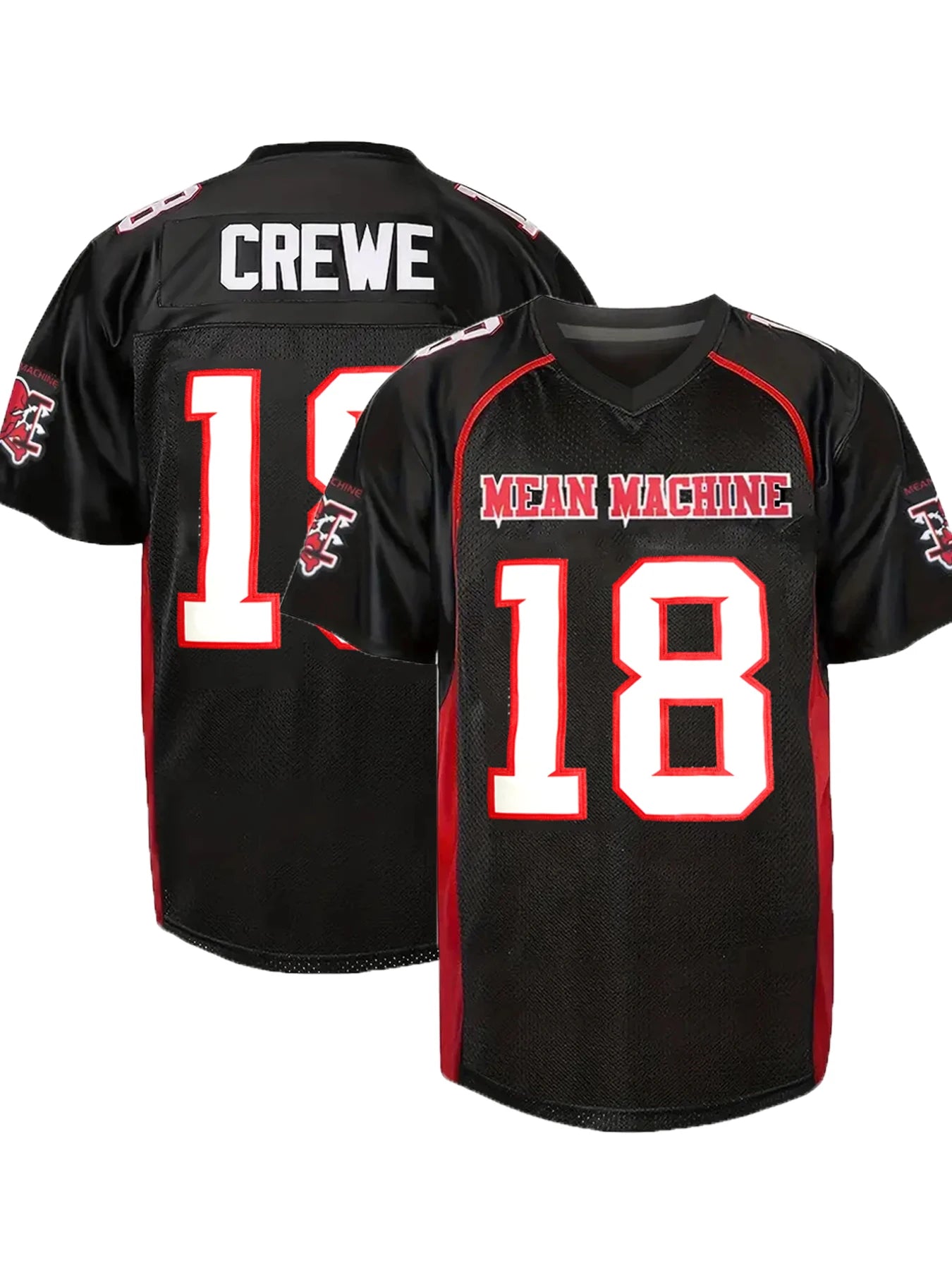 American Football Jersey MEAN MACHINE 18 CREWE Sports Jerseys Rugby Outdoor Sportswear Quarterback Catcher Jersey